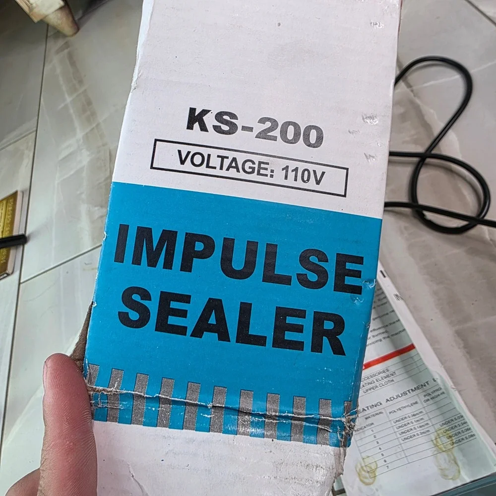 KS-200 Impulse Sealer 8 Inch Manual Heat Sealing Machine 110V 300W Blue T1